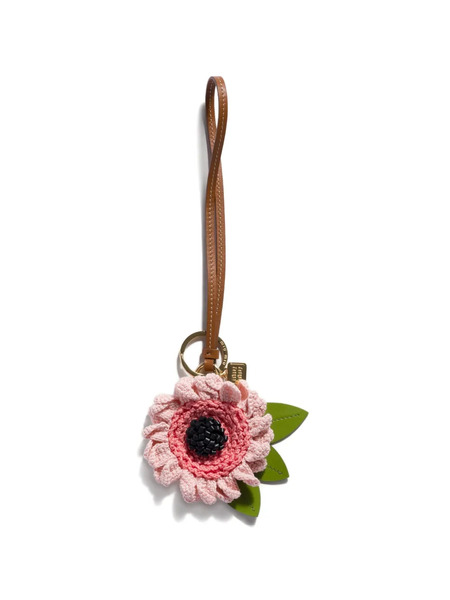  Miu Miu Fabric And Leather Key Ring Trick - Pink 