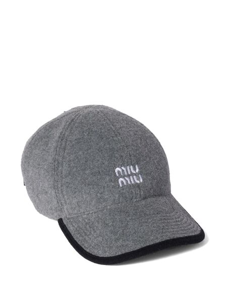  Miu Miu Fleece Baseball Cap - Grey 