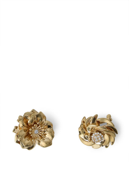  Miu Miu Floral Clip-on Earrings - Gold 