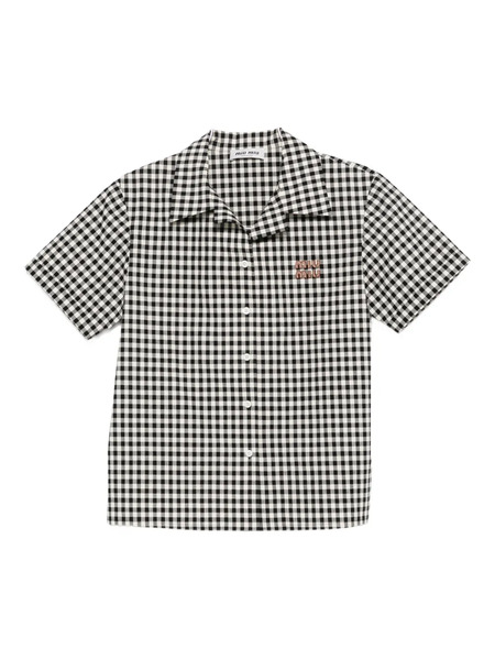  Miu Miu Gingham-check Shirt - Black 