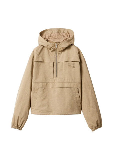  Miu Miu Half-zip Oversized Jacket - Neutrals 