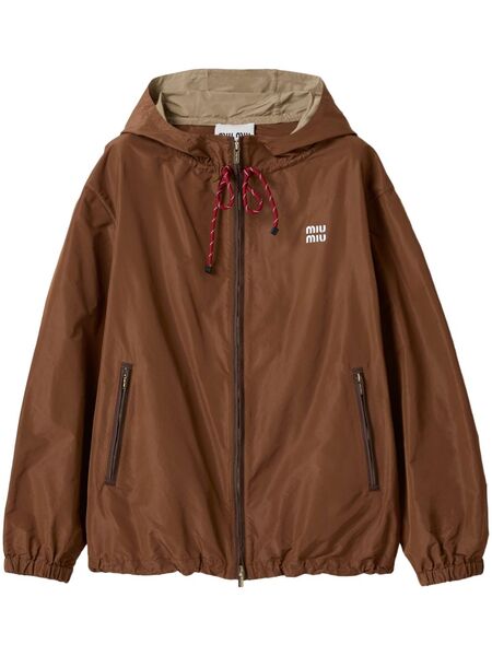  Miu Miu Hooded Jacket - Brown 