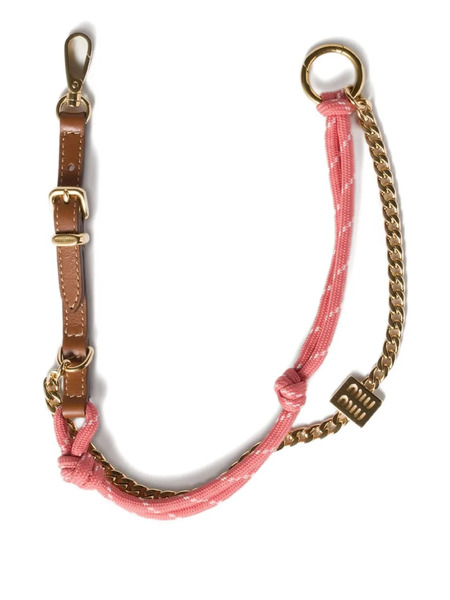  Miu Miu Knotted Chain Keyring - Brown 