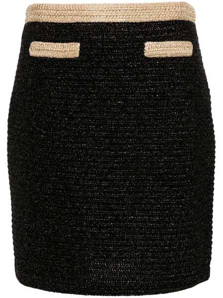  Miu Miu Lamé Knitted Miniskirt - Black 