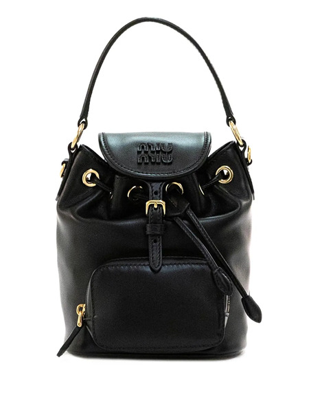  Miu Miu Leather Backpack - Black 