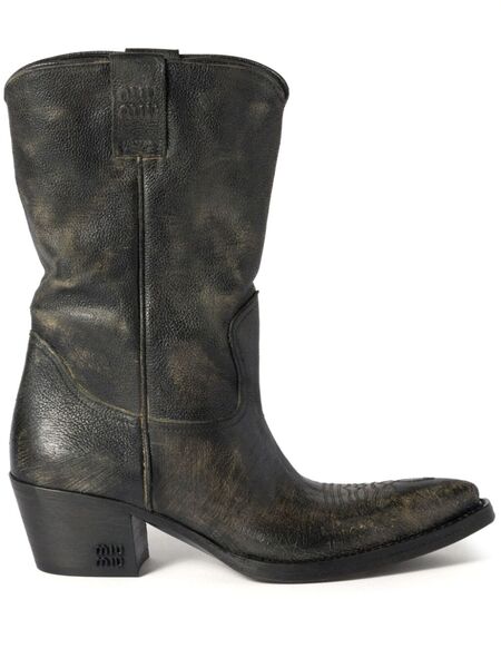  Miu Miu Leather Boots - Brown 