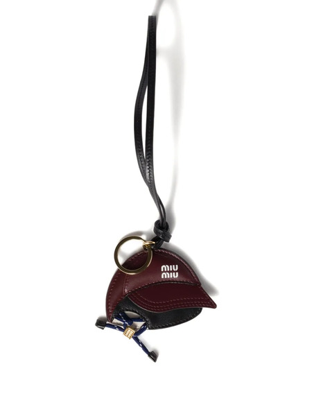  Miu Miu Leather Keyring - Brown 