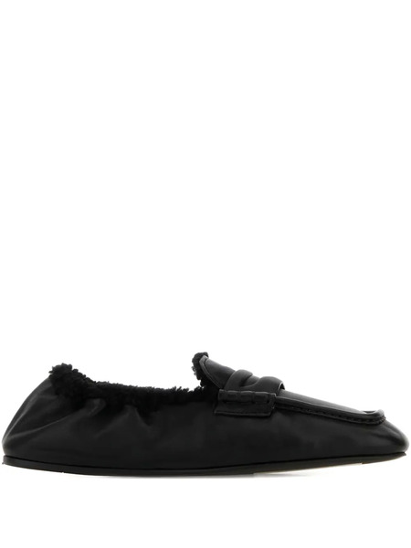  Miu Miu Leather Loafers - Black 