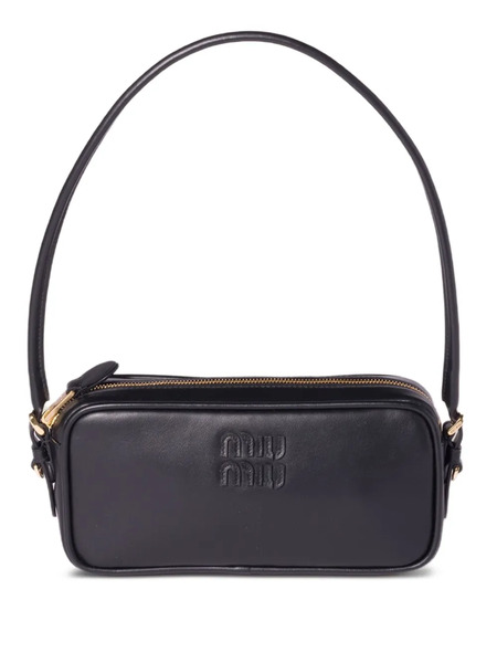  Miu Miu Leather Logo-detail Mini Bag - Black 