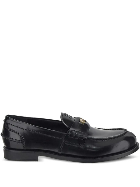  Miu Miu Leather Penny-strap Loafers - Black 