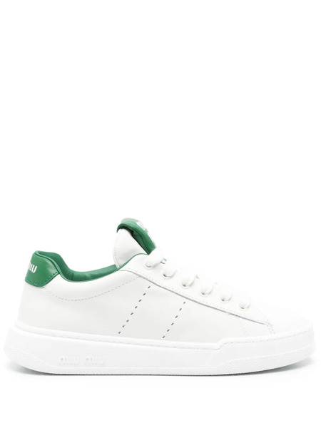  Miu Miu Leather Sneakers - White 