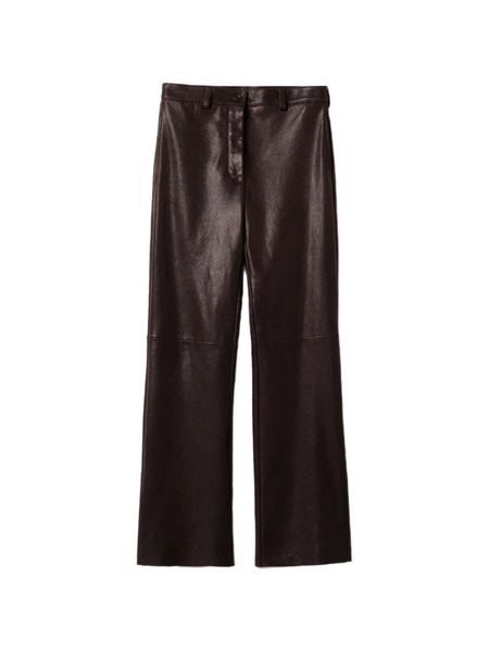  Miu Miu Leather Trousers - Brown 