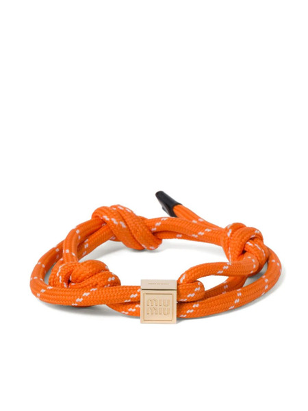  Miu Miu Logo-charm Rope Bracelet - Orange 