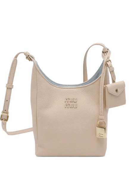  Miu Miu Logo-debossed Leather Bucket Bag - Pink 