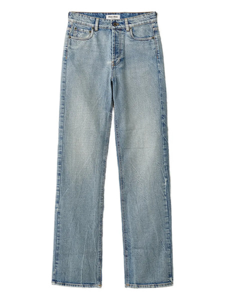  Miu Miu Logo-embroidered Jeans - Blue 