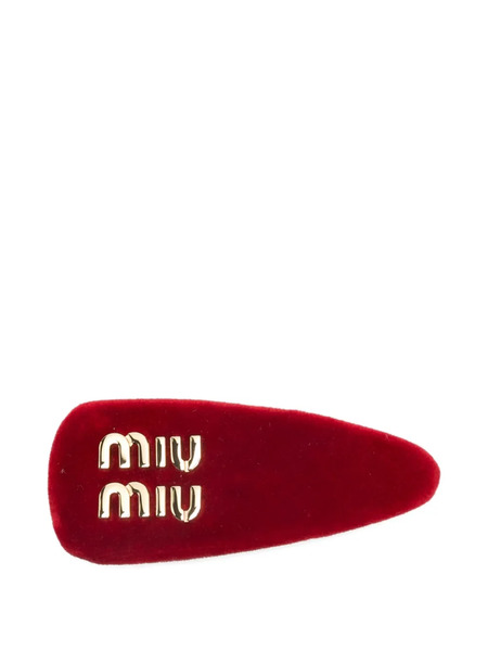  Miu Miu Logo Hair Clip - Red 