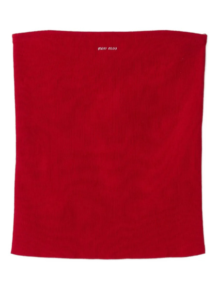  Miu Miu Logo-intarsia Top - Red 