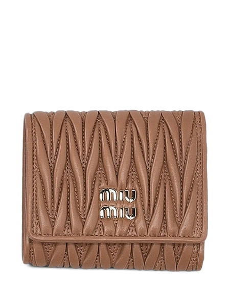  Miu Miu Logo-lettering Wallet - Brown 