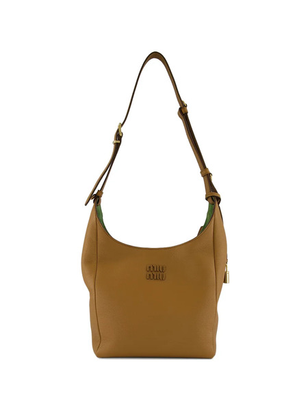  Miu Miu Logo-patch Leather Shoulder Bag - Brown 