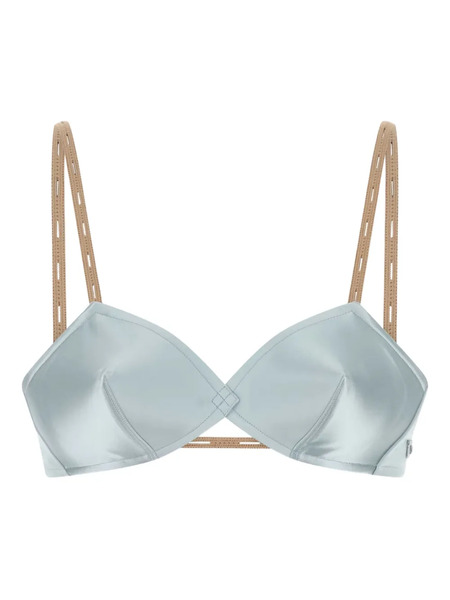  Miu Miu Logo-patch Satin Bra - Blue 