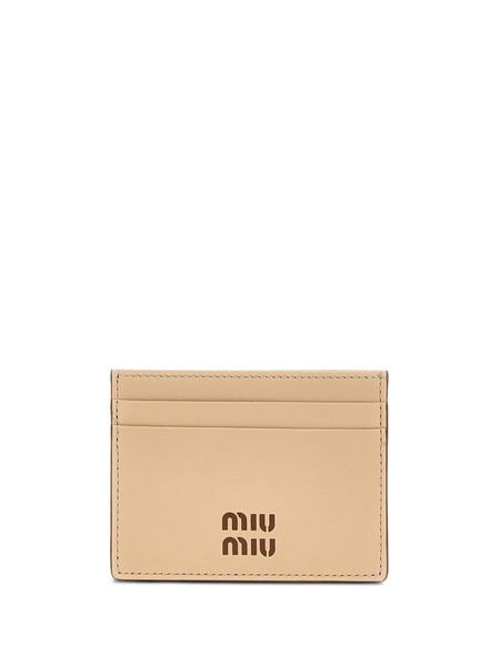  Miu Miu Logo-print Cardholder - Neutrals 