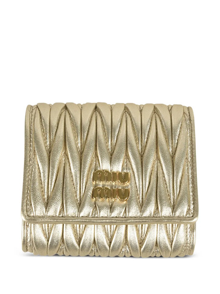  Miu Miu Matelasse-effect Wallet - Gold 