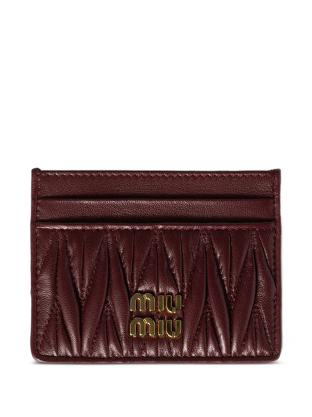  Miu Miu Matelassé Leather Cardholder - Red 