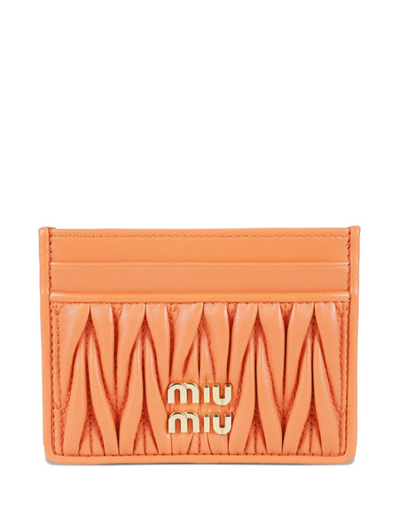  Miu Miu Matelassé-motif Card Holder - Orange 