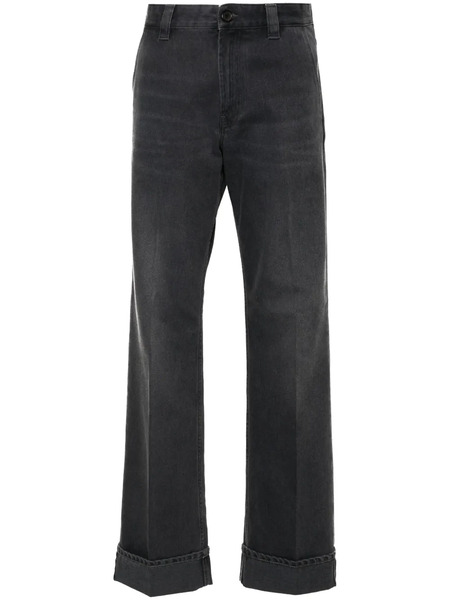  Miu Miu Mid-rise Straight-leg Trousers - Grey 