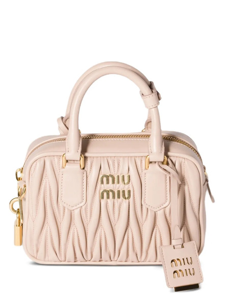  Miu Miu Mini Arcadie Matelassé Leather Bag - Pink 