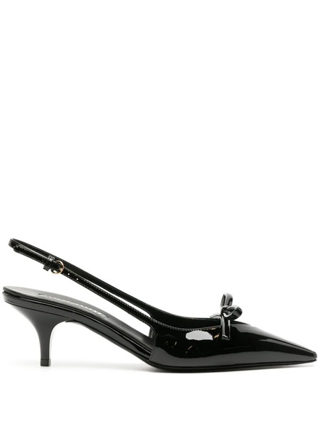  Miu Miu 75mm Bow-embellished Sligback Pumps - Black 