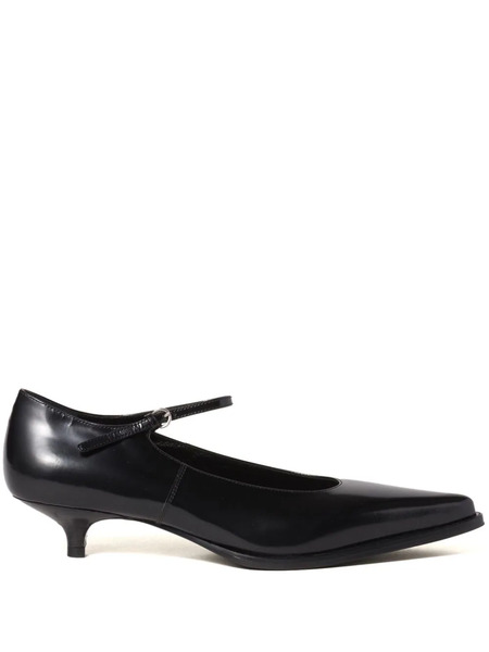  Miu Miu 35mm Brushed Leather Pumps - Black 