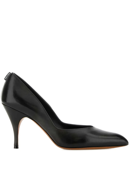  Miu Miu 80mm Leather Heel Pumps - Black 