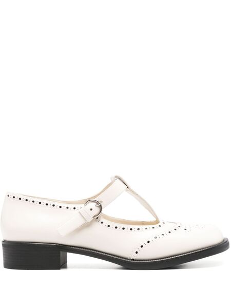  Miu Miu 35mm Leather Loafers - White 