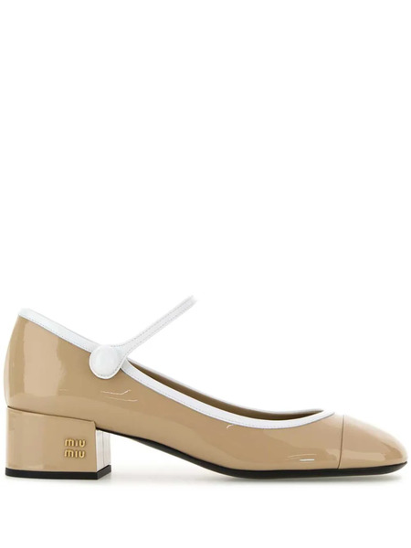  Miu Miu 40mm Leather Pumps - Neutrals 