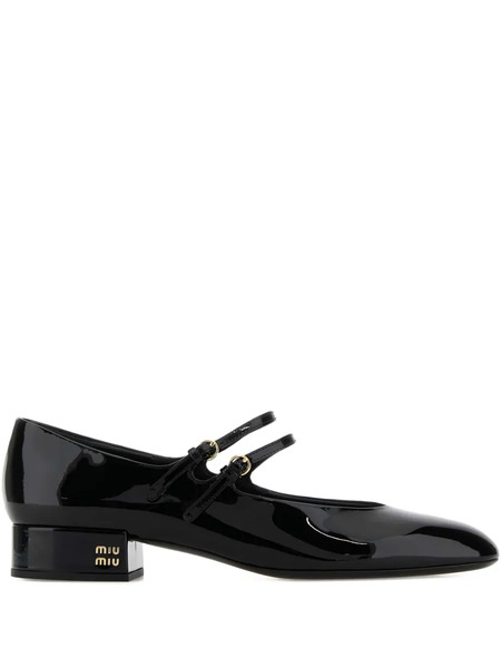 Miu Miu 30 Mm Patent-leather Double-strap Pumps - Black 