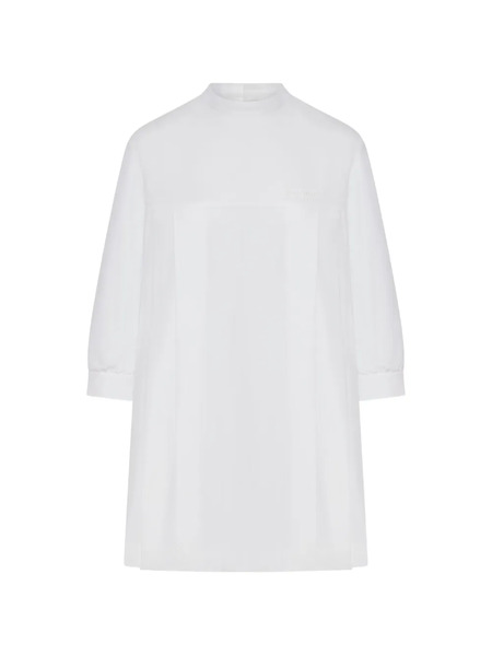  Miu Miu Oversized High-neck Cotton Blouse - White 
