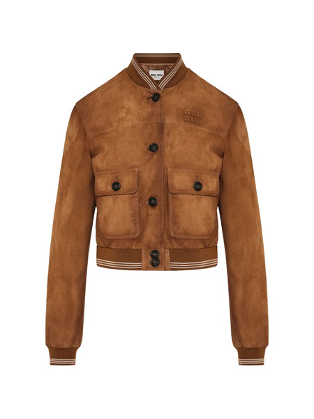  Miu Miu Patch Pocket Jacket - Brown 