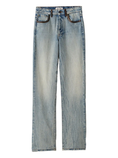  Miu Miu Patch-pocket Jeans - Blue 