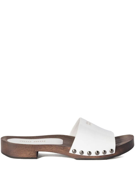  Miu Miu Patent-leather Clogs - White 