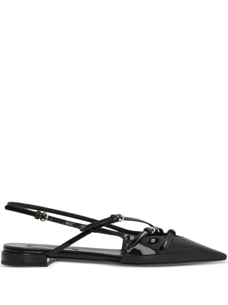  Miu Miu Patent Leather Slingback Pumps - Black 