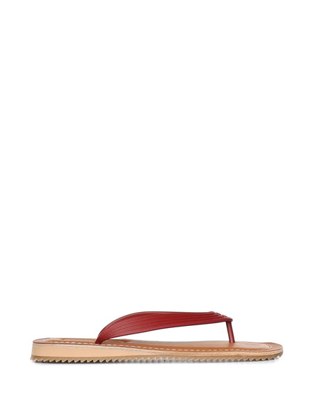  Miu Miu Pink Ribbed Sandals - Red 