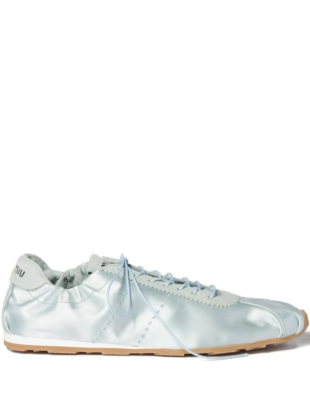  Miu Miu Plume Satin Sneakers - Blue 