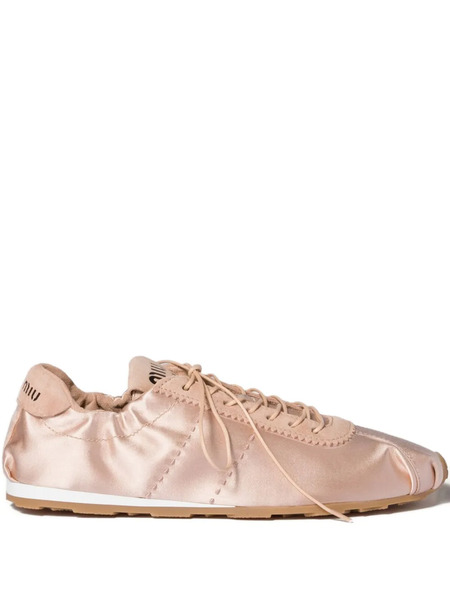  Miu Miu Plume Satin Sneakers - Pink 