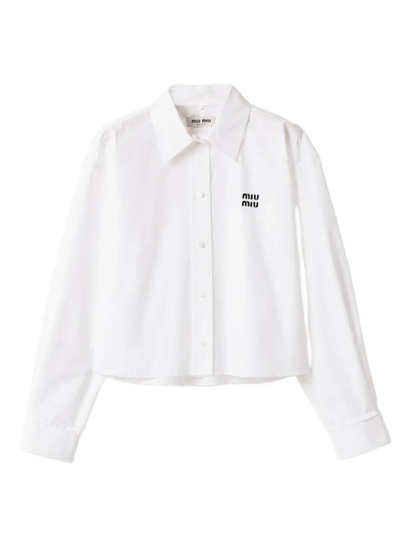  Miu Miu Poplin Cotton Shirt - White 