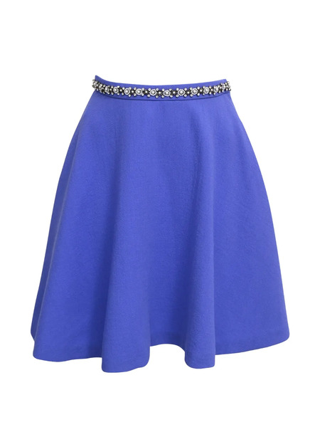  Miu Miu Pre-owned Rhinestone-embellished Waistband Mini Skirt - Blue 