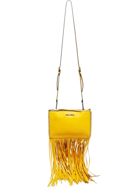  Miu Miu Pre-owned 2010s Fringed Shoulder Bag - Yellow 