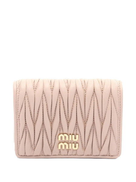  Miu Miu Pre-owned 2020s Small Bifold Matelassé-pattern Wallet - Pink 