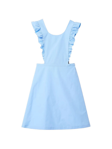  Miu Miu Ruffled Poplin Midi Dress - Blue 