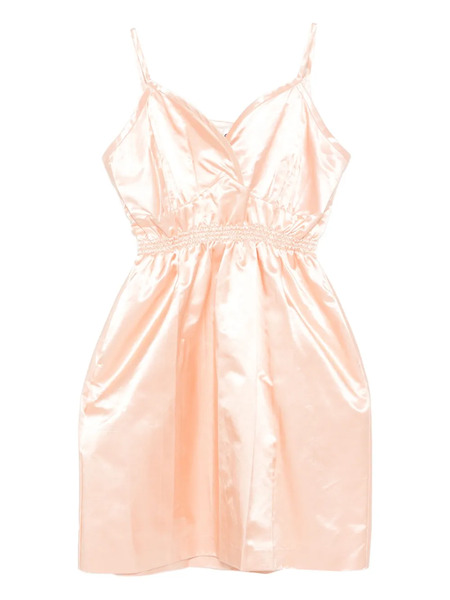  Miu Miu Satin Spaghetti-strap Mini Dress - Orange 